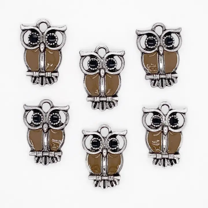 Jewelry - Quirky Owl Charms in Silver 6pc