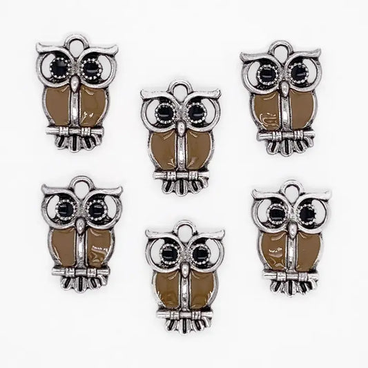 Jewelry - Quirky Owl Charms in Silver 6pc