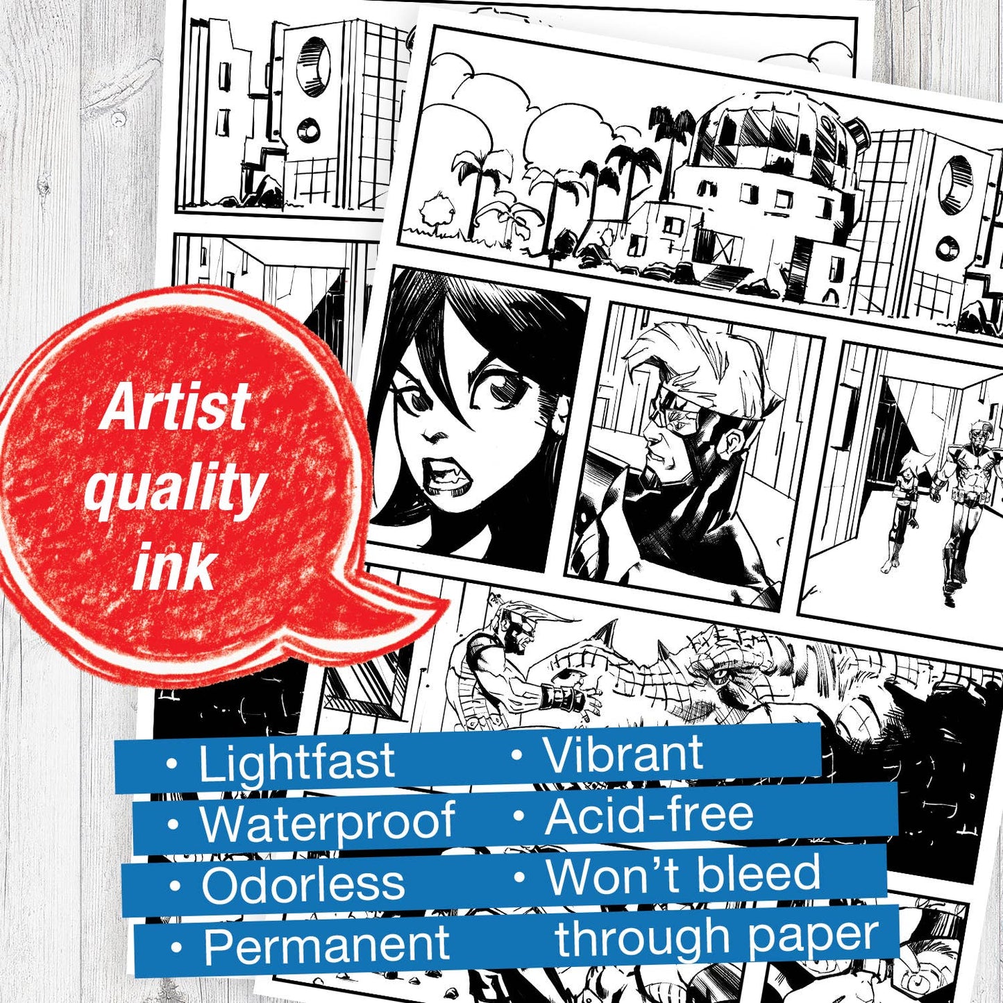 Pen - Pitt Artist Pen, Manga Basic Set - Wallet of 8