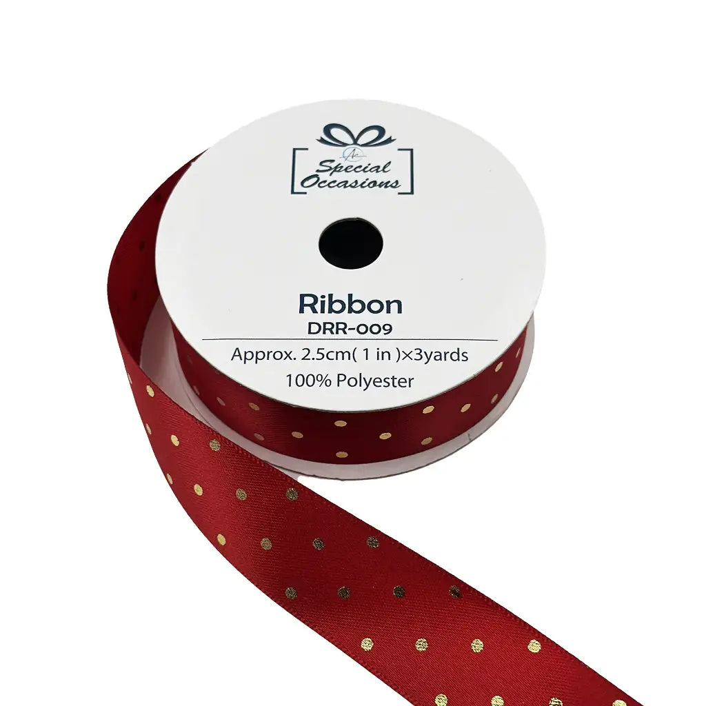 Ribbon - Polka Dot Satin Ribbon 1"X 3 Yards