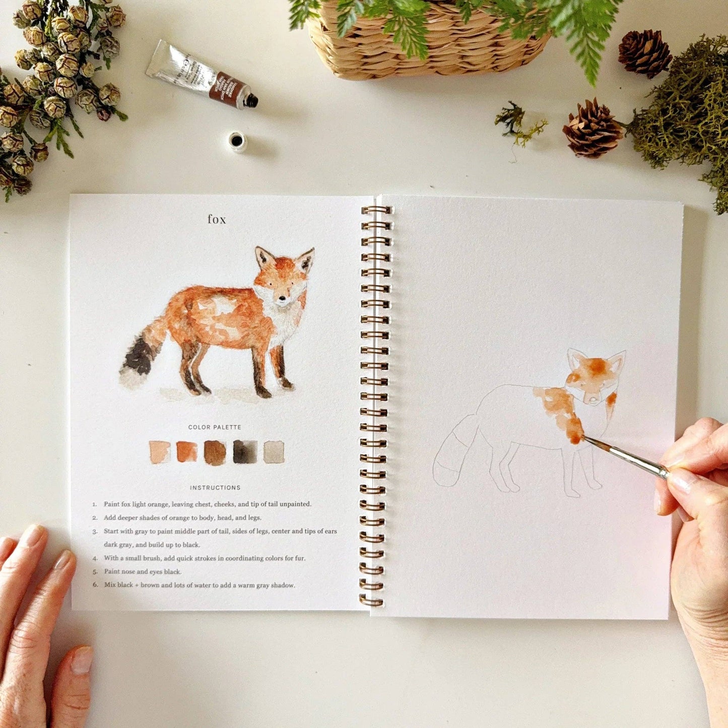 Workbook - Woodland watercolor workbook