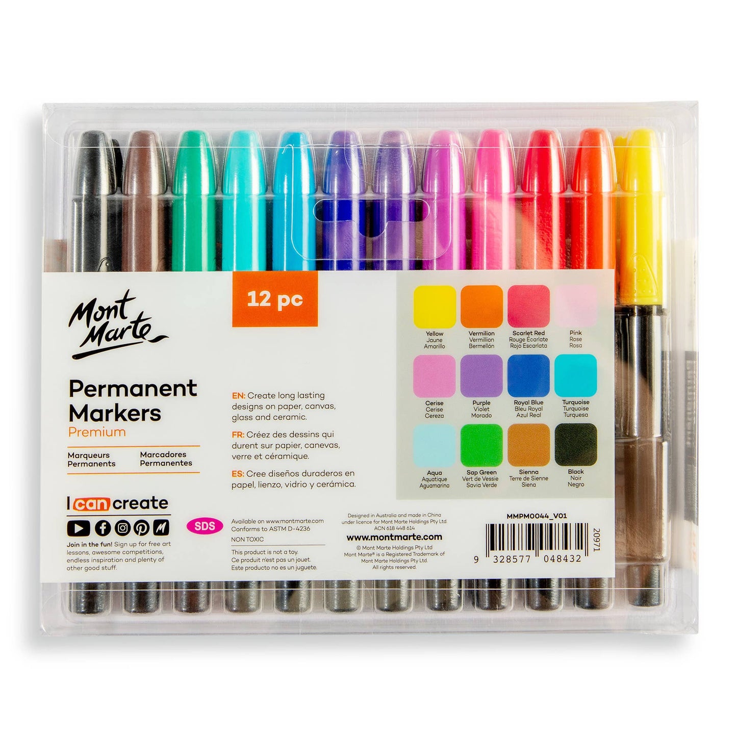 Markers - Permanent Markers Premium 12pc