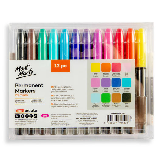 Markers - Permanent Markers Premium 12pc
