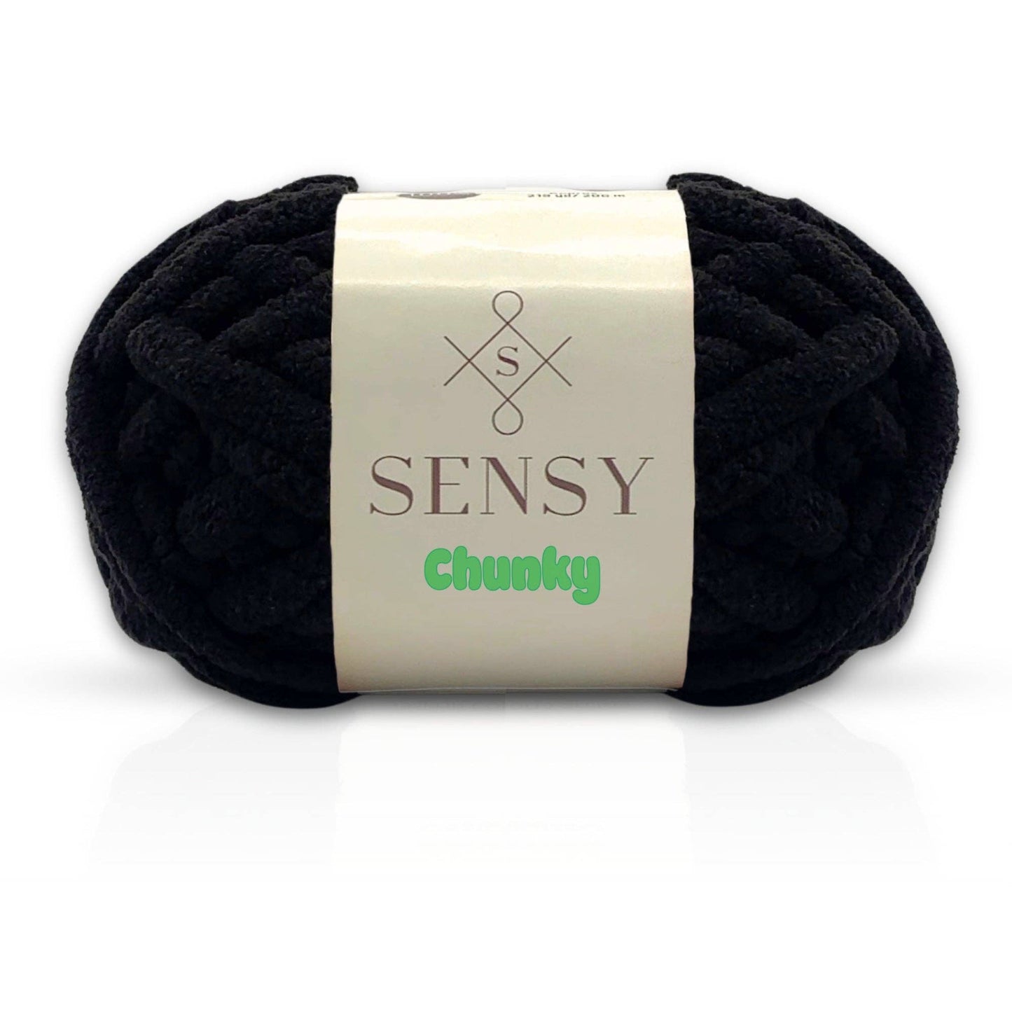 Yarn - Sensy Chunky Yarn, Blanket Yarn, 7 oz, 28 Yards, Gauge 7 Jumbo: Black