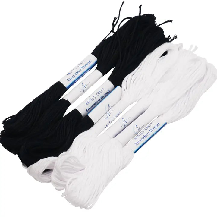 Thread - Black & White Embroidery Thread 8ct