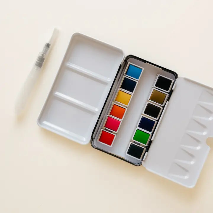 Paint - 12 Color Mini-Travel Watercolor Paint Palette