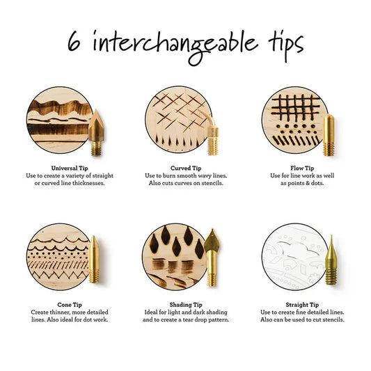 Wood - Decorative Wood Burning Tool - 8-Piece Set