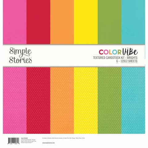 Scrapbook Paper - Color Vibe - Brights Textured Cardstock Kit