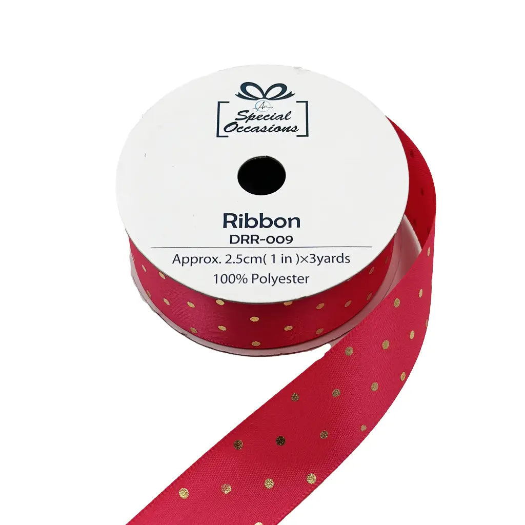 Ribbon - Polka Dot Satin Ribbon 1"X 3 Yards