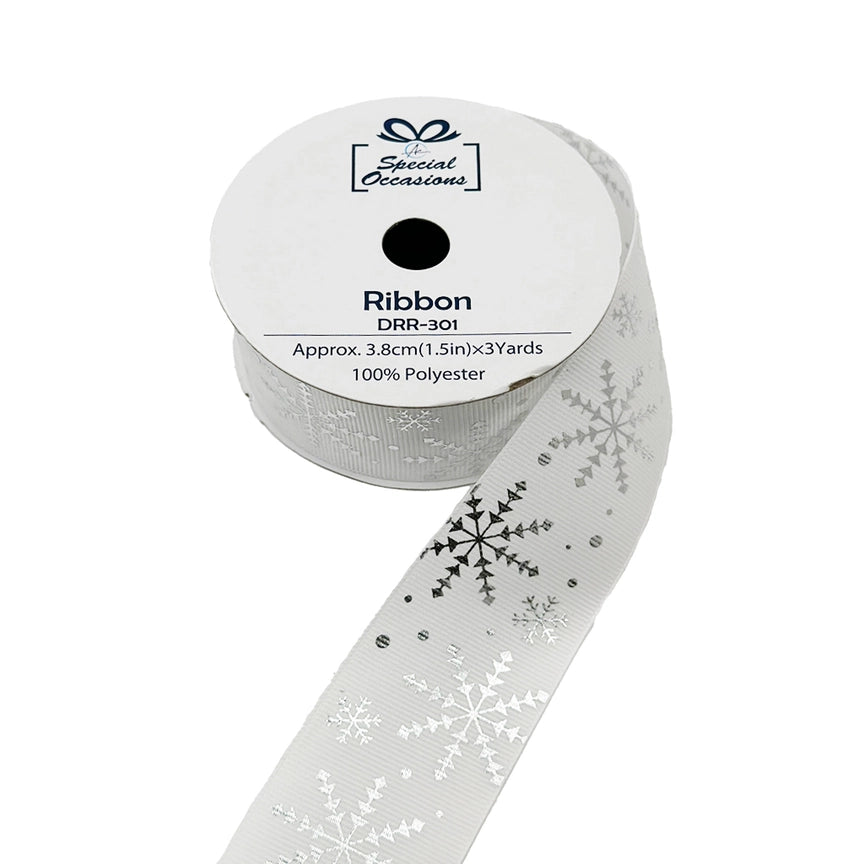 Ribbon - Snowflake Ribbon 1.5"X 3 Yards