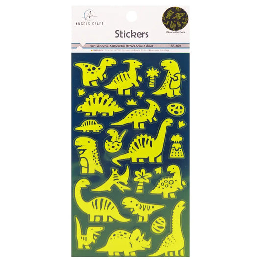 Stickers - Glow in the Dark Dinosaur Stickers – Cute Dinos - 26ct