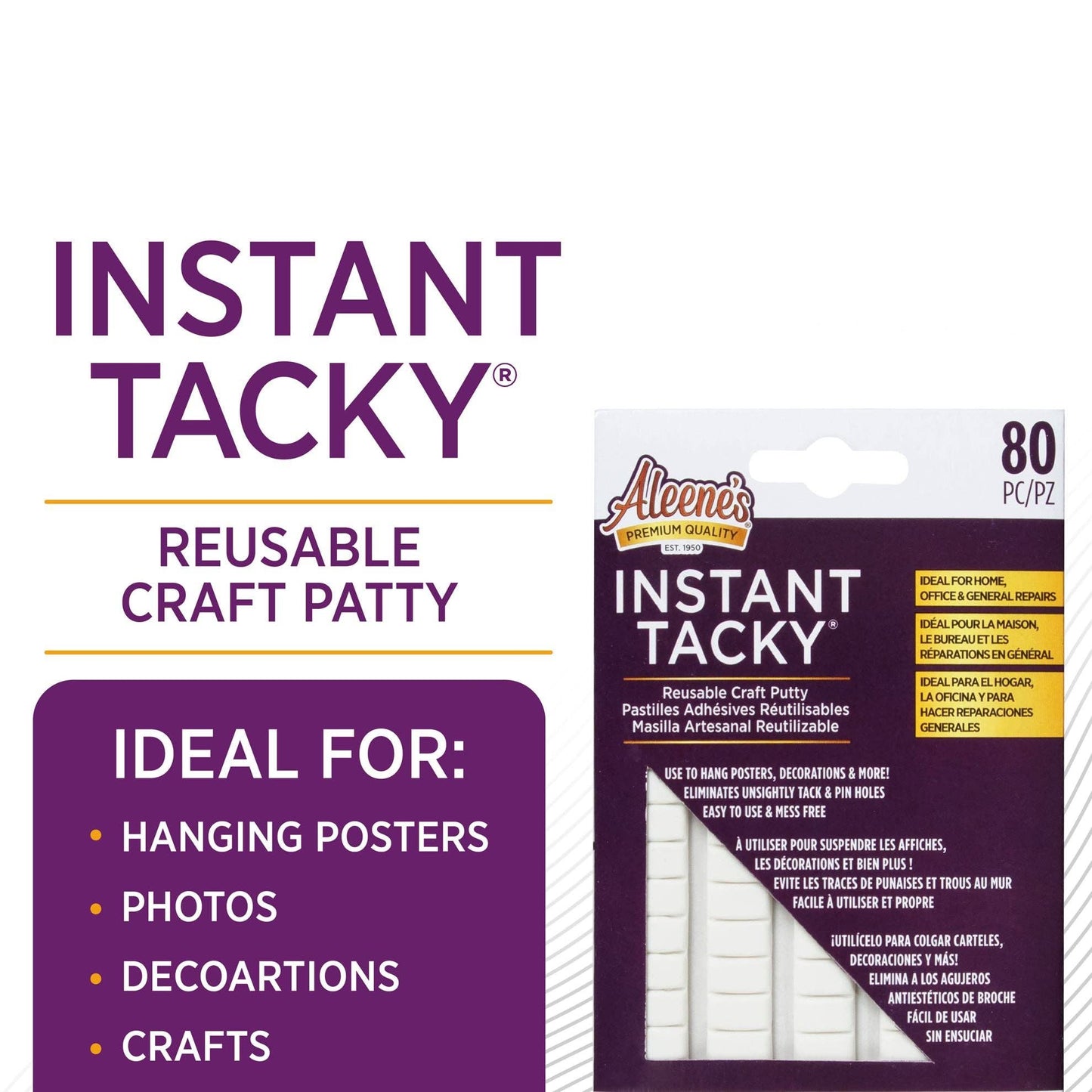 Adhesive - Aleene's Instant Tacky Reusable Craft Putty 80 Pc.