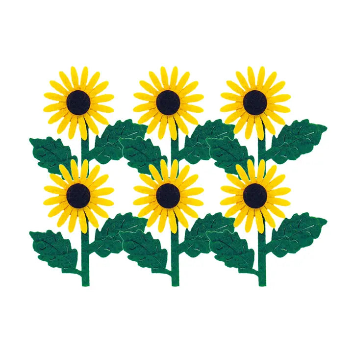 Stickers - Felt Sunflowers – 6ct, 1.89" X 1.97"