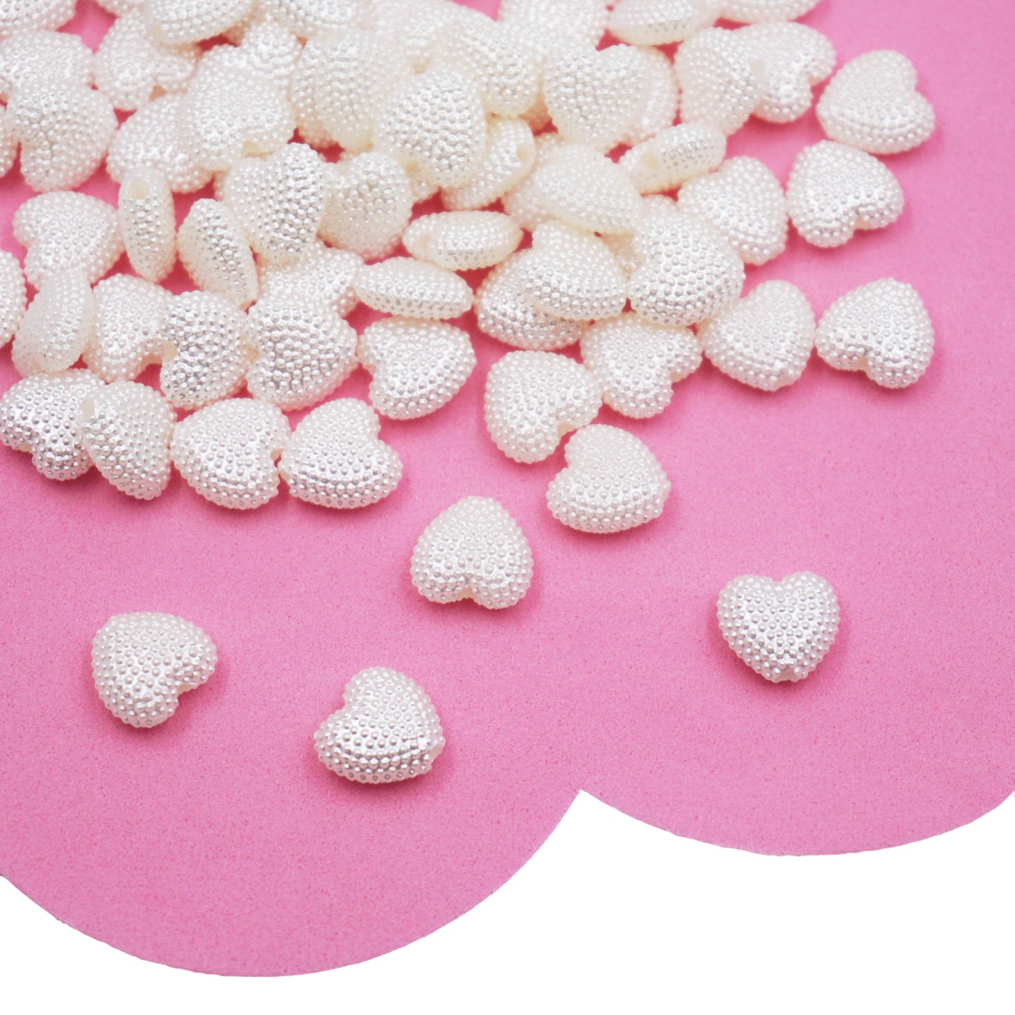 Beads - Pearl Heart 12mm