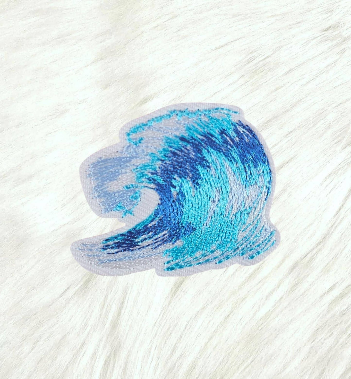 Patch - Blue Wave Coastal Water Embroidery Iron On Patch