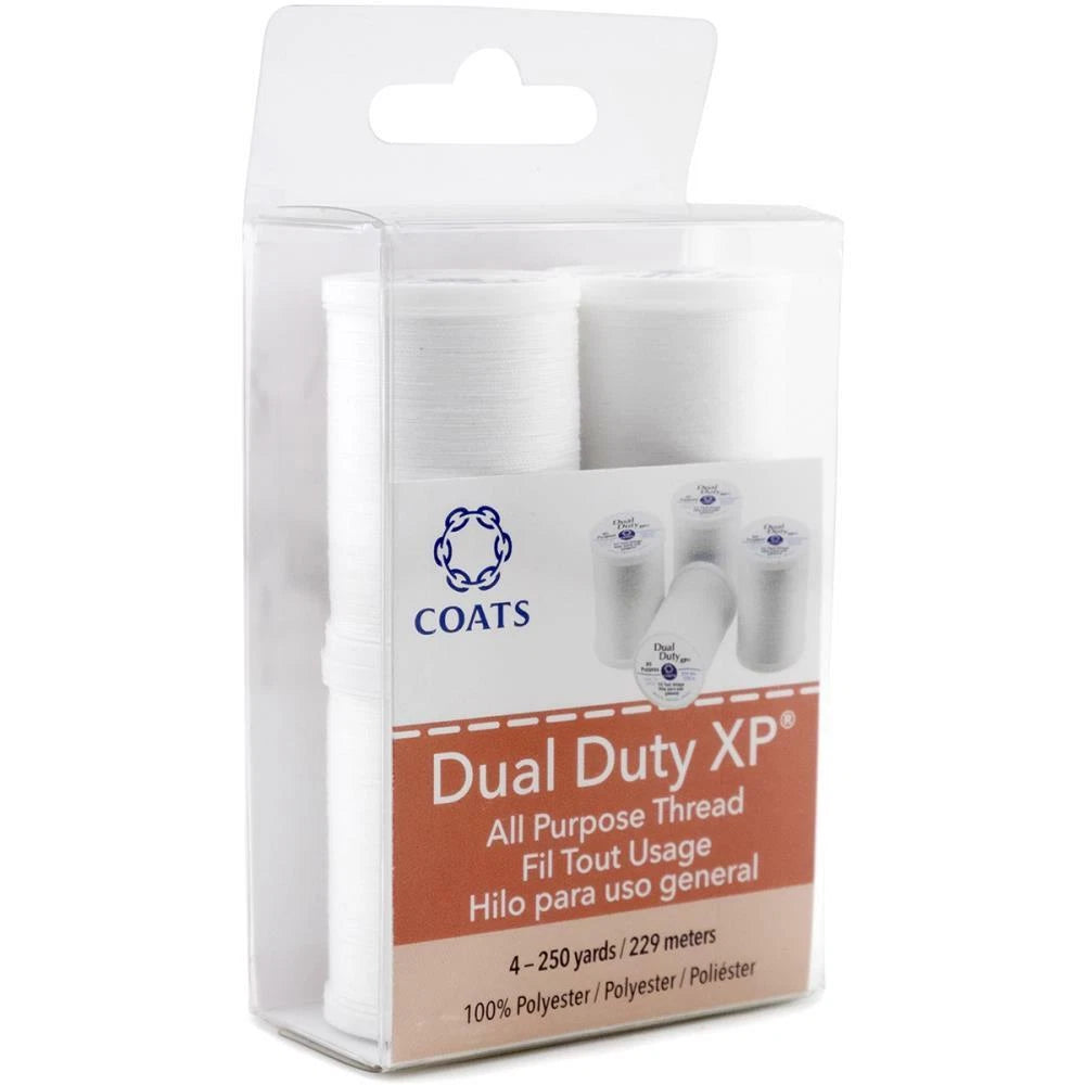 Thread - Coats Dual Duty XP All Purpose Thread 250yd Spools 4/pk White